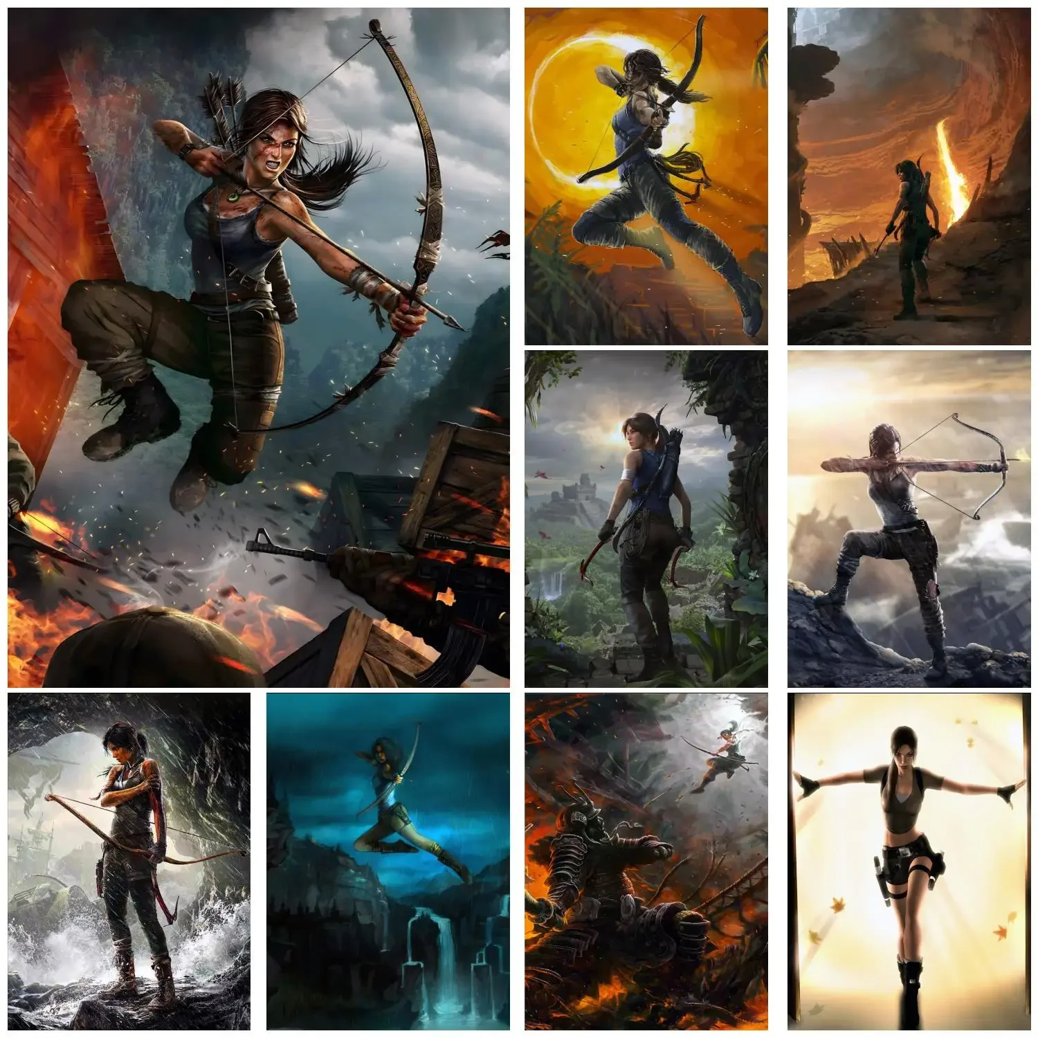 Tomb Raider Video Game Canvas Poster Print Canvas Painting Wall Art Manage Modern Artwork Gamer Room Home Club Decor Hot Gifts