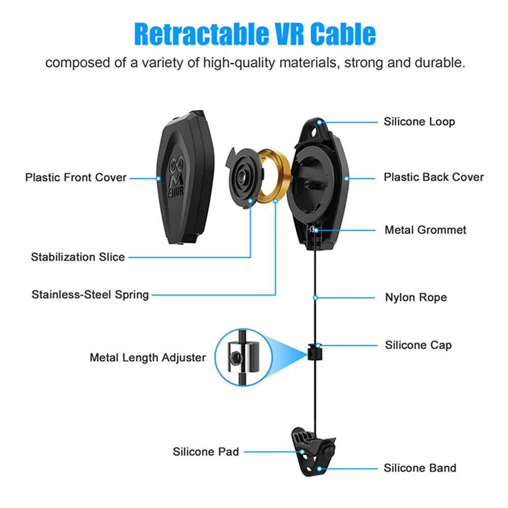 VR Cable Management Retractable Ceiling Pulley System For Oculus Quest 2/Quest 3/HTC Vive/Oculus Rift/PICO 4/PS VR2 Link Cable