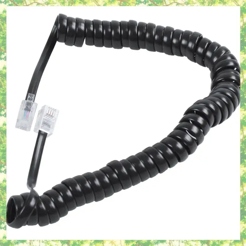 Smart-6 個 9.3 インチ ブラック RJ9 電話電話モデム コイル ライン コード ケーブル