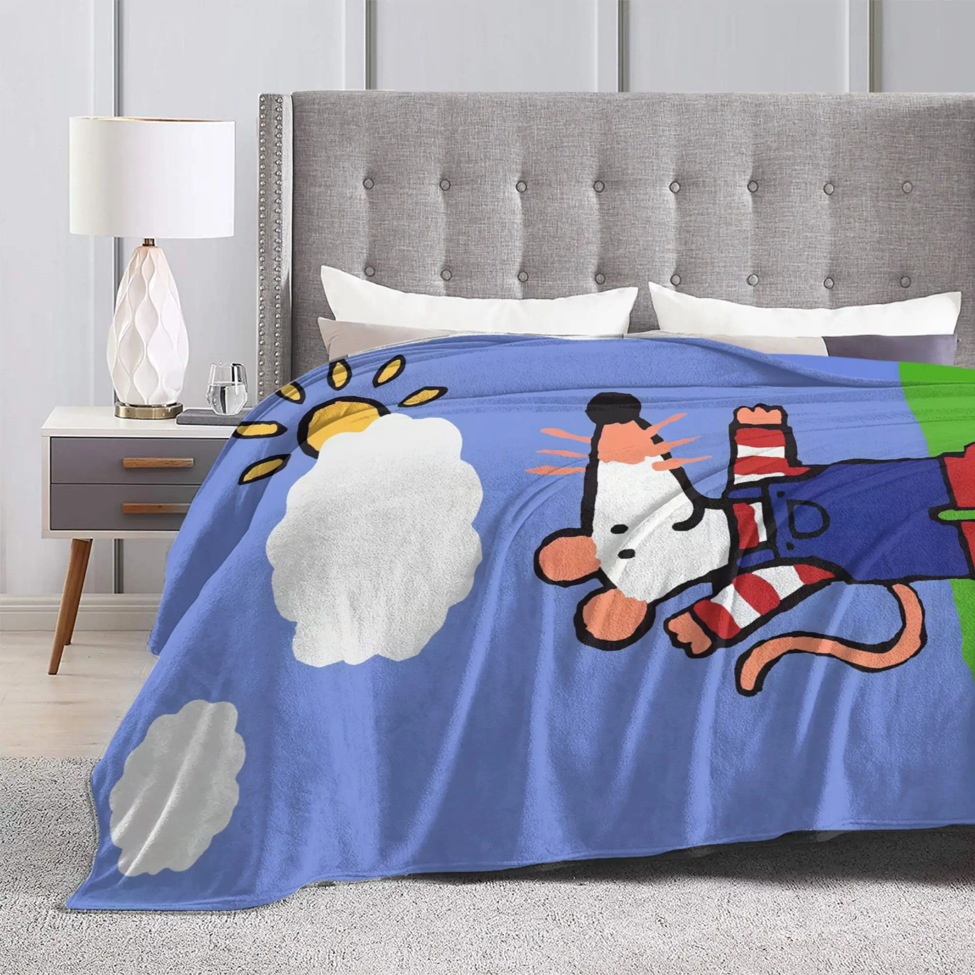 cartoon M-Maisy Mouse-e Blanket  Warm Soft Fashion Plush Throw Blanket For Kids Adult Living Room Flannel Bedspread Bed Cover