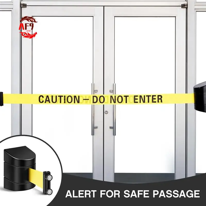 

AF90-16.4Ft Magnetic Retractable Wall Barrier, Wall Mount Crowd Control Wall Retractable Belt, Safety Belt With ABS Case,2PCS