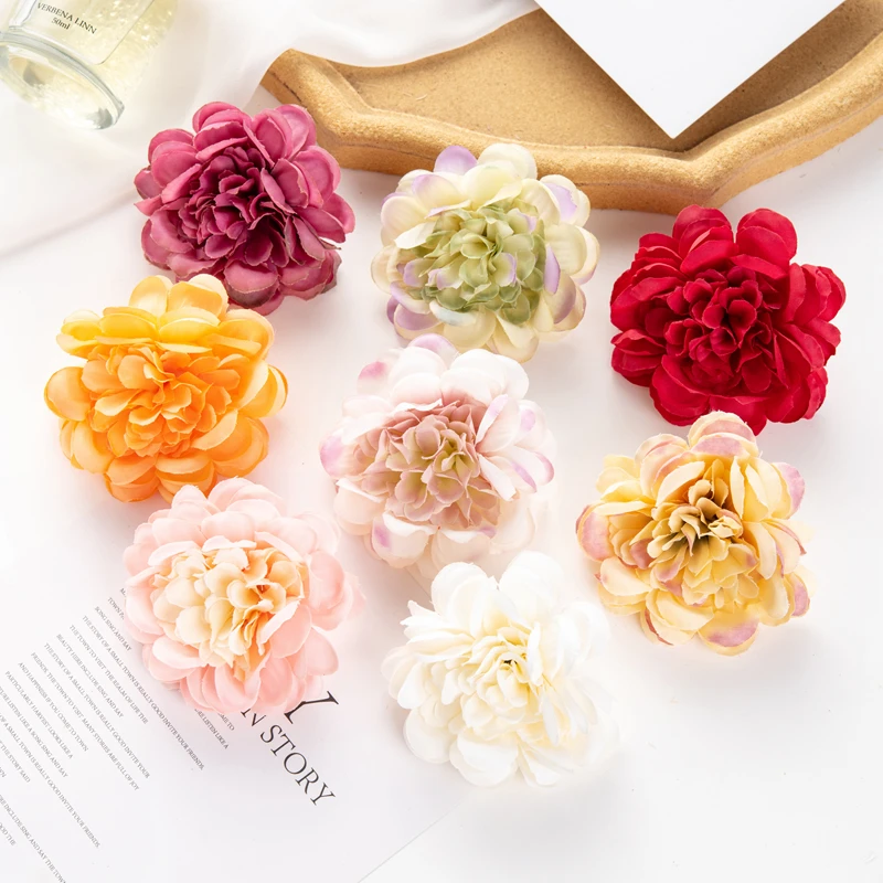 

20Pc Artificial Flowers for Scrapbook Home Room Decoration Wedding Bridal Brooch Silk Hydrangea Christmas Diy A Cap Candy Box