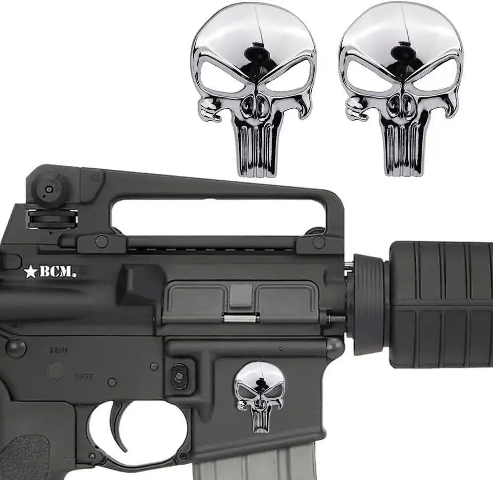 BraveTac 3D Skull Metal Sticker for AR15 M4 M16 Hunting Decoration Toy Hunting Accessories - Image 2