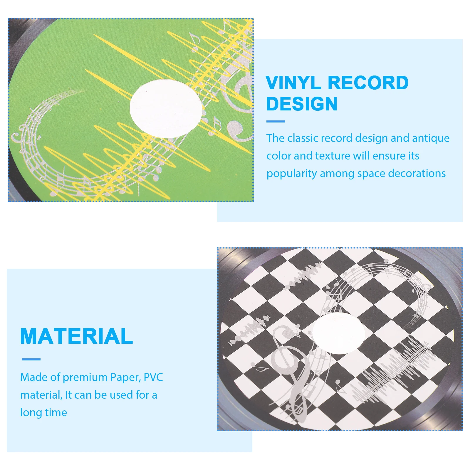 

9 Pcs Vinyl Record Decoration Vintage Home Wall CD Decors Wood Retro Aesthetic Party Disco Theme Family ornaments