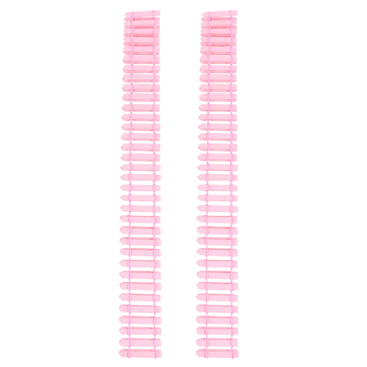 

2pcs Mini Fence Decorative Pink Tall Bamboo Picket Fencing for Succulents Dollhouse Handmade Round Wooden Gardening Props