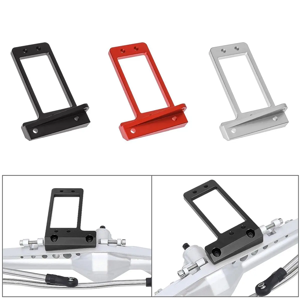 

Металлическое сервокрепление переднего моста LCG BAT для 1/10 RC гусеничного автомобиля Capra F9, низкий центр шасси, серебристый