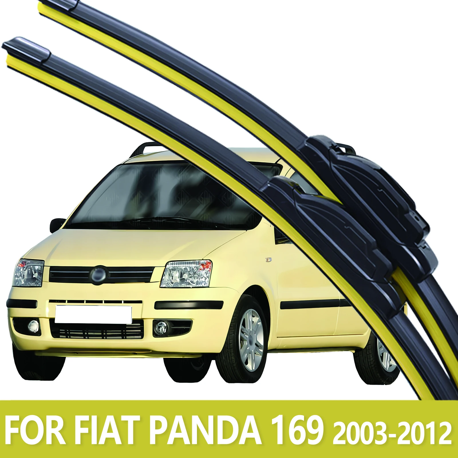 Windshield Wiper Blades For  Fiat Panda 169 2003-2012 2PCS Windshield Cleaning Car Accessories