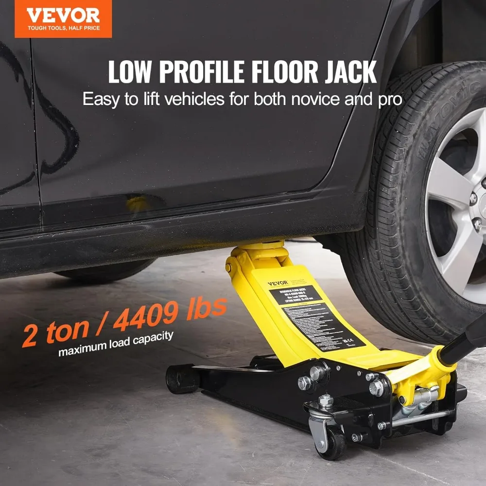 مقبس أرضية سباق هيدروليكي مدمج بطول 2 طن مع تقنية الرفع السريع بمكبس مزدوج