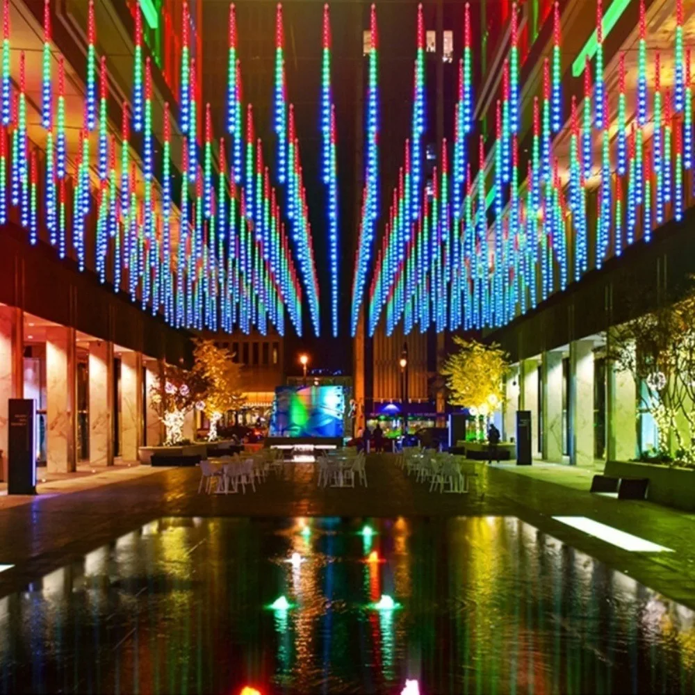 8-buizen LED meteorenregen kerstverlichting vakantie buiten bruiloft tuin kerstboom thuis kamer decoratie USB-bediend