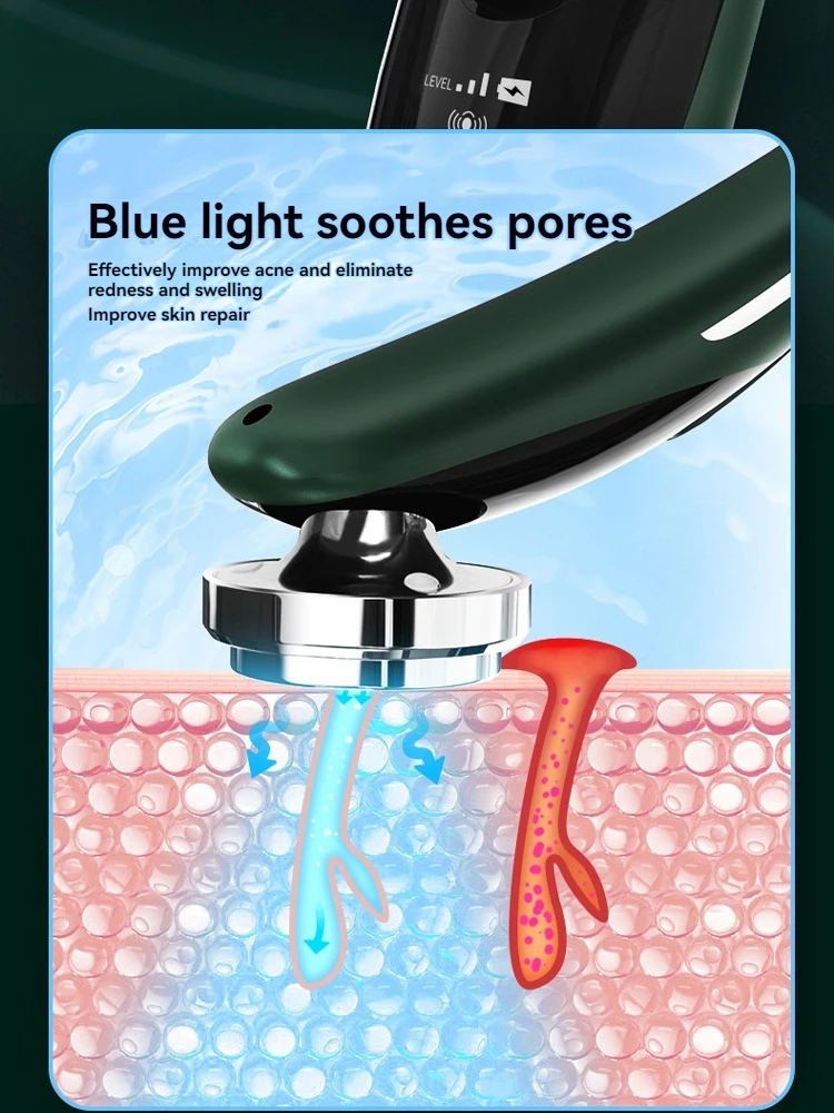 Facial Massage and Infusion Device Lifting Firming Cleansing and Detoxifying Red and Blue Light Therapy Serum Infusion and Eye C