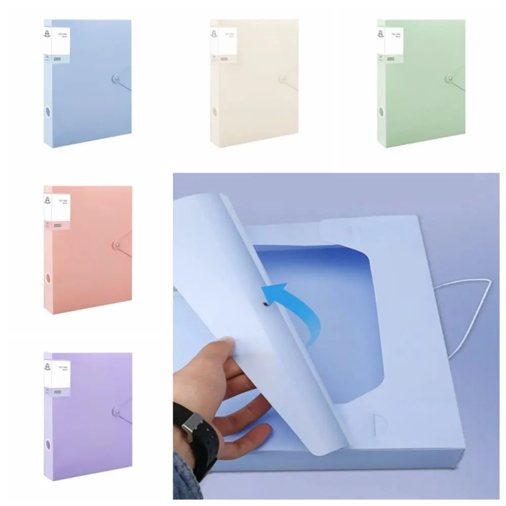 

Multifunctional A4 File Organizer Box Morandi Color Dustproof Desktop Storage Box PP Plastic Thickened Document Case