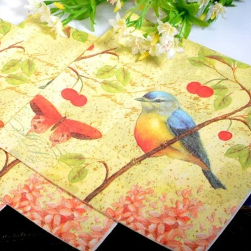 طباعة مناديل ورقية إبداعية ، كرتون ملون ، ماغبي ، عصفور ، قماشة فم الزفاف ، مكان ، 33: 20: لكل كيس