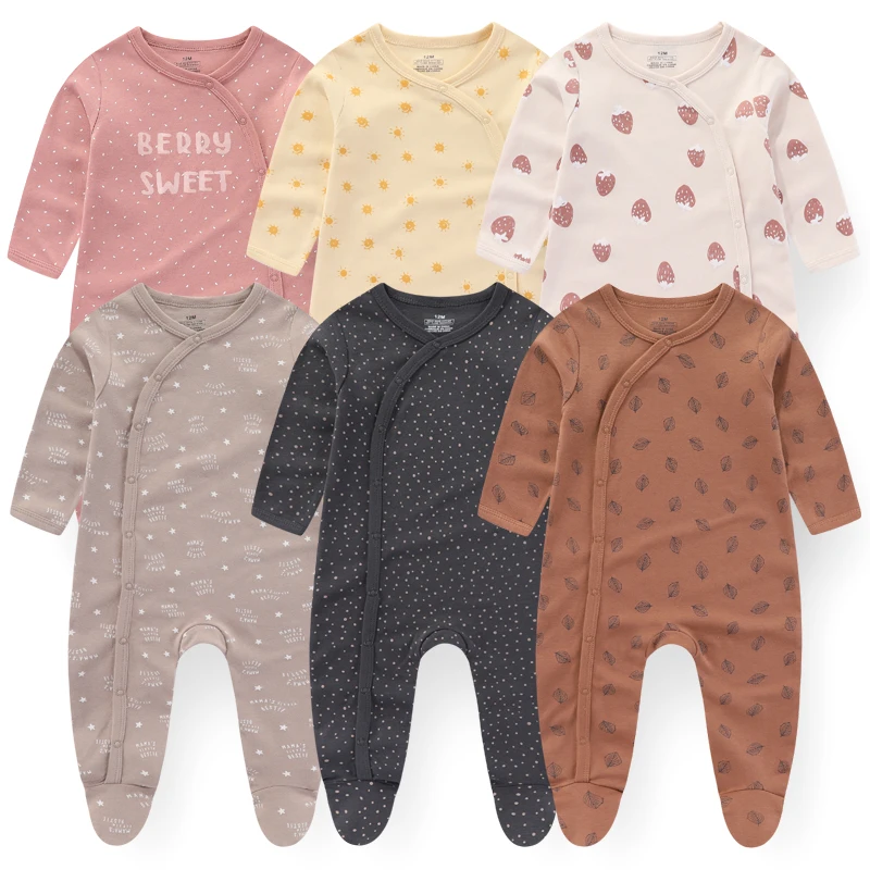 Newborn Baby Boy Clothes Sets 3Pieces 100%Cotton Baby Girl Clothes Long Sleeve Autumn Rompers Cartoon Zipper Spring Bebes