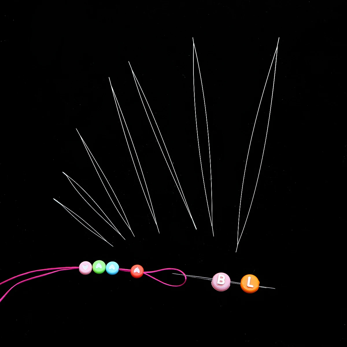 

5Pcs Stainless Steel Opening Curved Beading Needles Tools Pins For Needlework Bracelets Making DIY Beaded Supplies 5.8-14cm Long