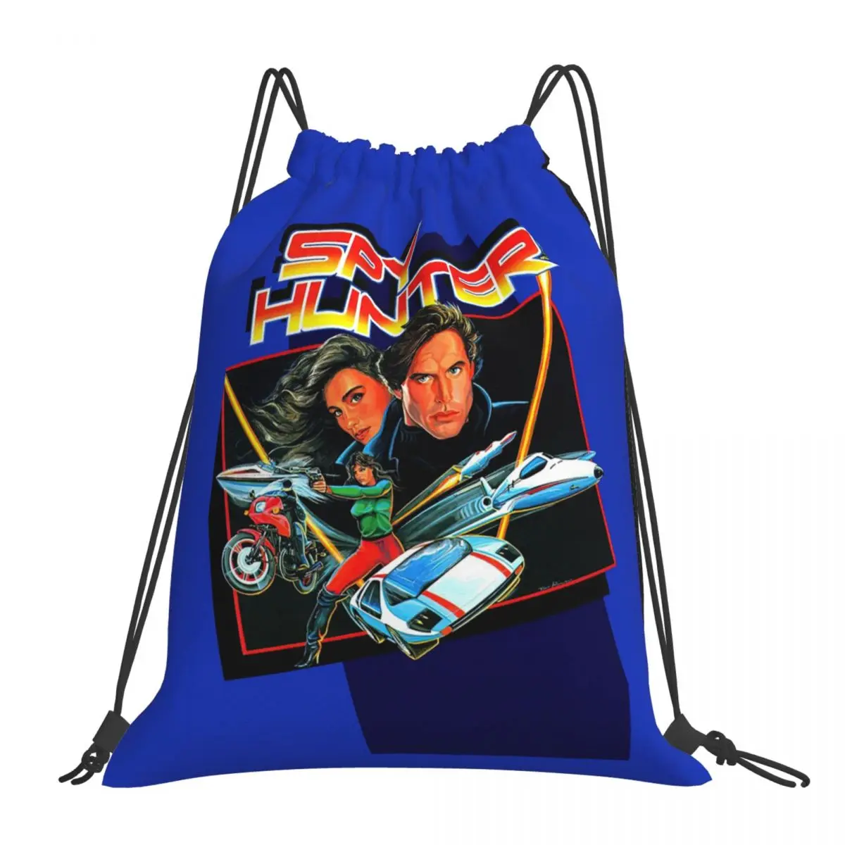 Spy Hunter Game Cover Backpacks Multi-function Portable Drawstring Bags Sports Bag Book Bags For Man Woman School