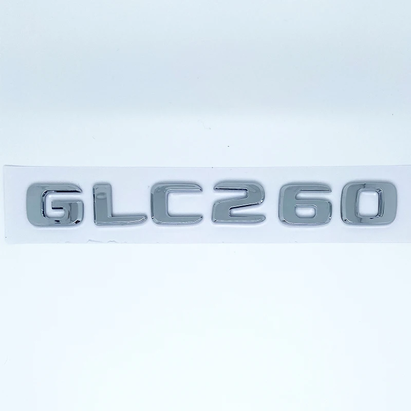 ثلاثية الأبعاد ABS كروم الحروف السوداء GLC260 GLC300 GLC350 GLC220d GLC350e 4Matic شعار ل GLC X253 سيارة جذع شعار ملصق #5