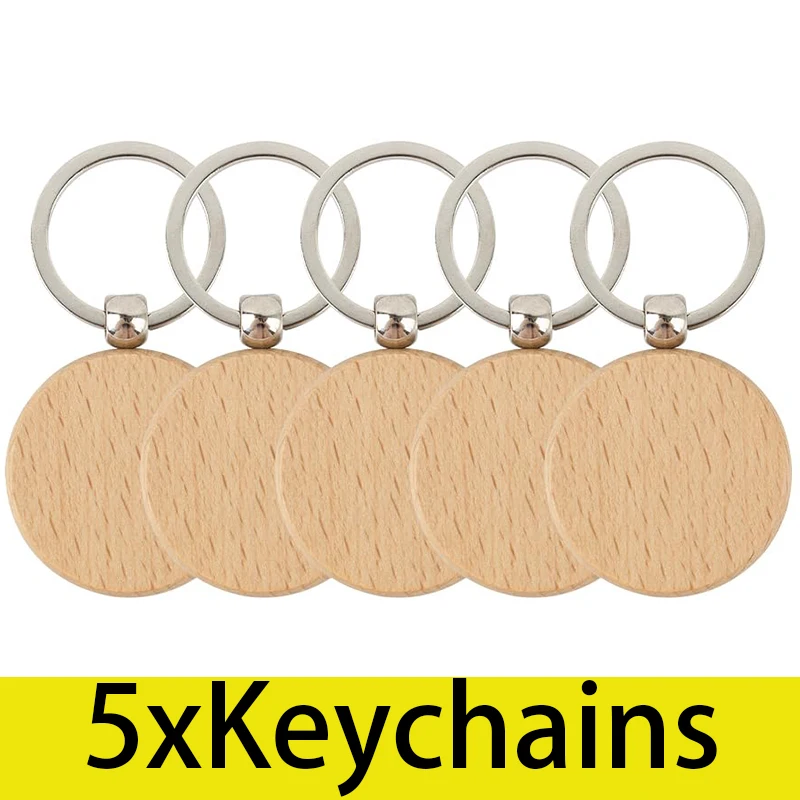 5Pcs Beech Car Keychain Wooden Pendant Keyrings Activities Small Gifts