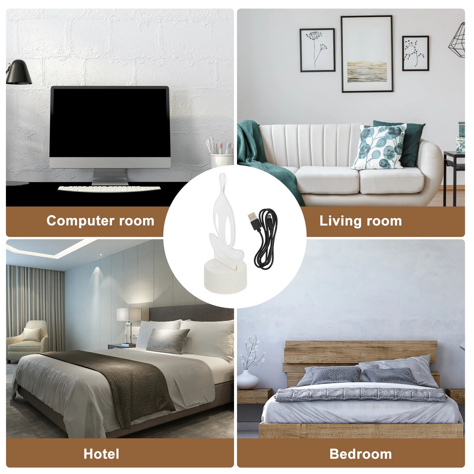 

1 set 1 Set Touch 3D Night Light 7 Colors Changing Usb Charging Led Lamp 3D Illusion Night Lamp For Bedroom Decor Gift