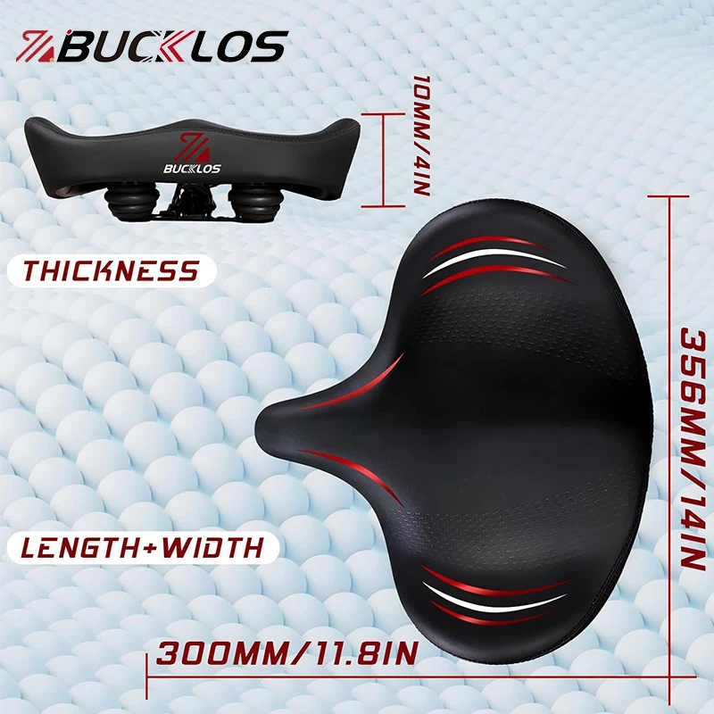 BUCKLOS Long Distance Riding Saddle Oversized Widen Thickn Bicycle Seat Ergonomic Comfortable Soft Bike Seat Saddle Cycling Part