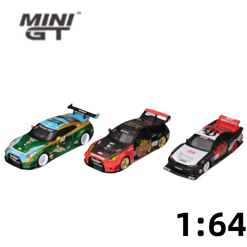 

TSM MINIGT MGT 1:64 Nissan 35GT-RR S15 alloy die-cast static car model, children's gift toy collection repair room decoration.