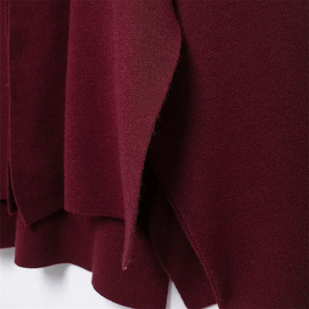 Winter New Women's Clothing Slim Fit Simple Lazy Style Scarf Cape style Round Neck Long Sleeve Short Knitted Coat Coat