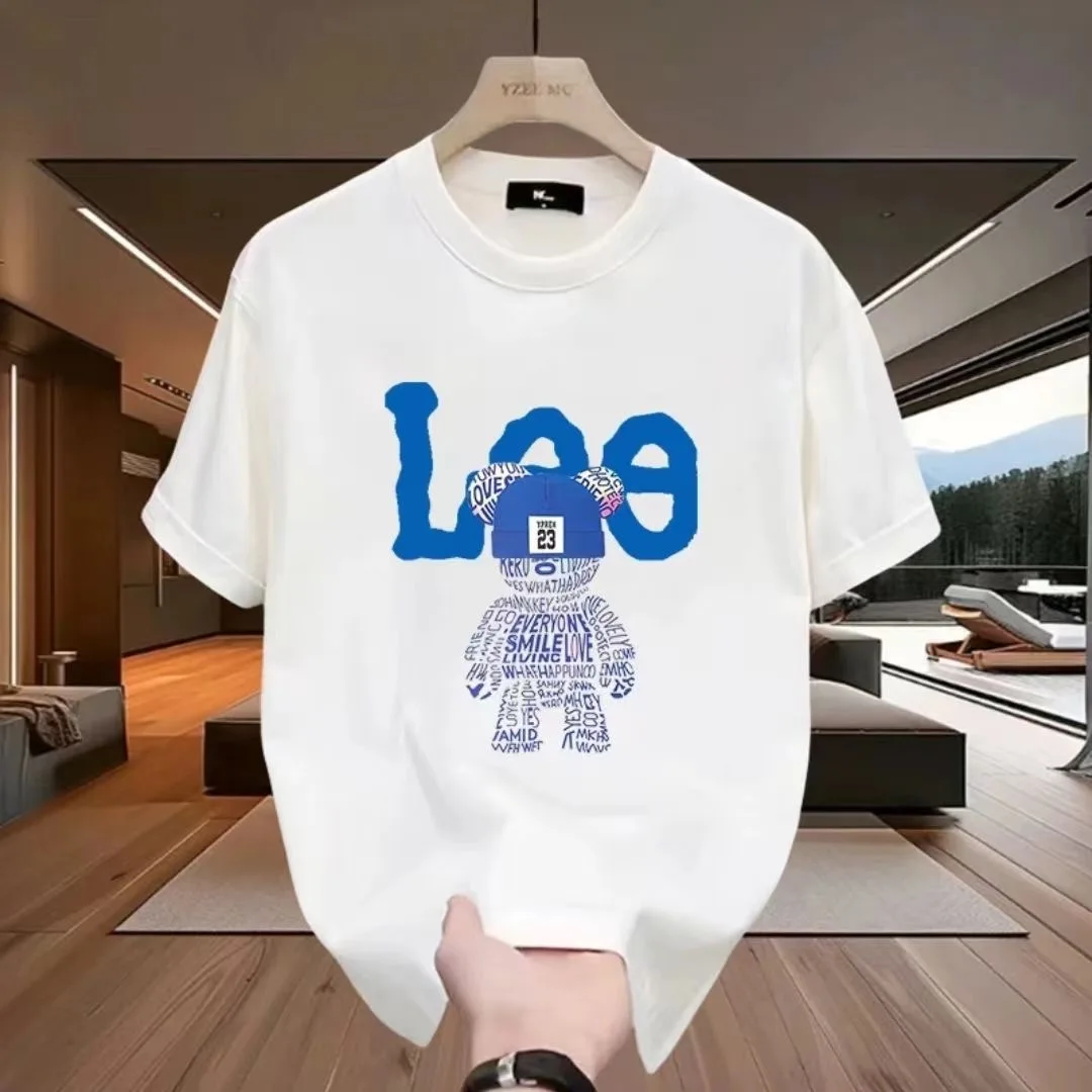 

2025 New Short-sleeved Unisex T-shirt Summer Couple Wear New Printed Loose Casual Pure Cotton Trendy Crew Neck Top Ins
