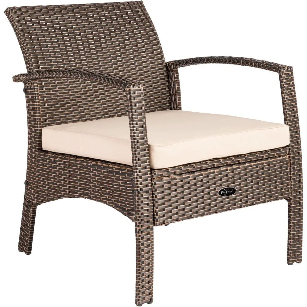 

62776 Bondi Armchair All Weather Lightweight & Durable Outdoor Seating Wicker Low Maintenance Khaki Cushion