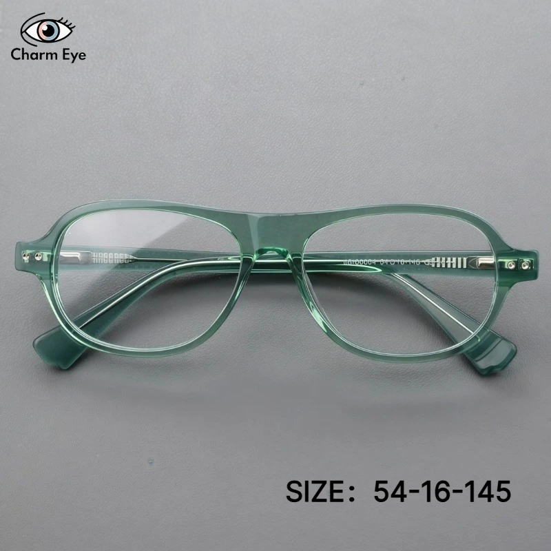 Ultra Light Retro Handmade Acetate Eyeglass Frame for Men Big Face Optical Myopia Prescription New Women Anti Blue Light Glasses