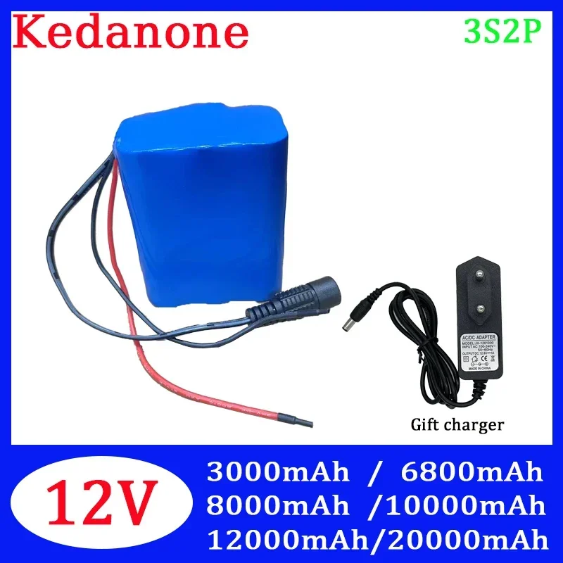 

12V portable type Li-ion Rechargeable Batteries for Monitoring with 12.6V Charger BMS Lithium Battery Packs Protection Board