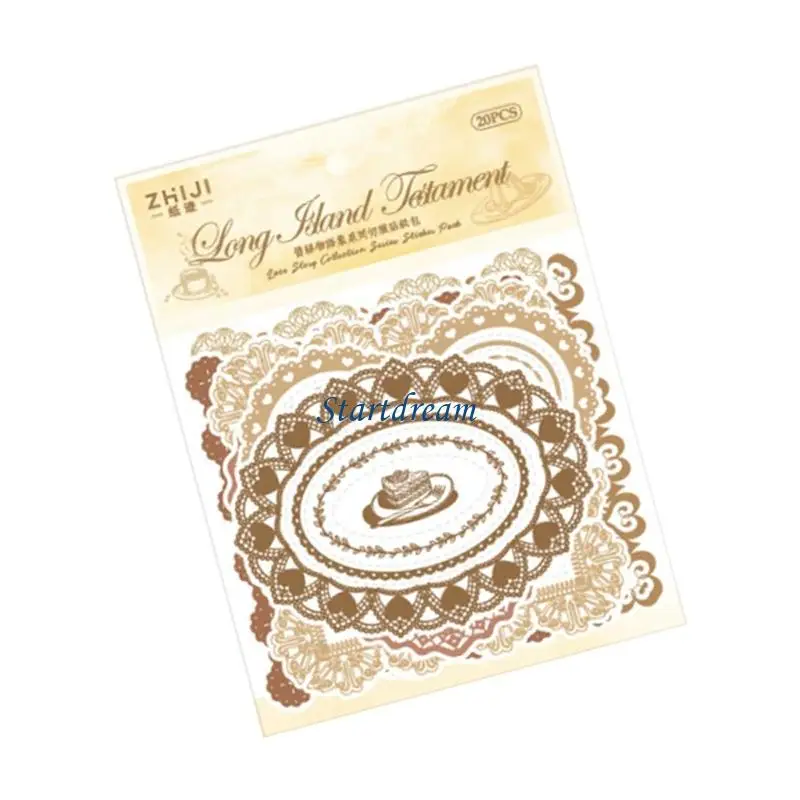 20 Sheets Retro Sticker Decorative Sticker Scrapbook Sticker Landscape Sticker K92C