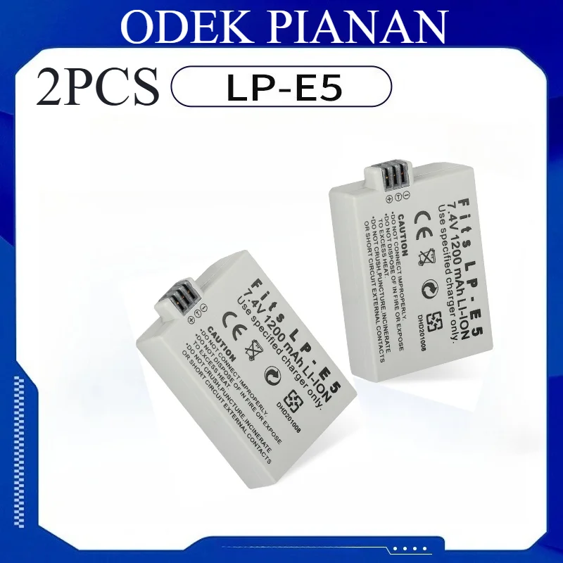 2PCS1200mAh LP-E5 بطارية لكانون EOS 500D 450D 400D قدرة عالية ليثيوم أيون استبدال حزمة الطاقة مع حماية الزائد