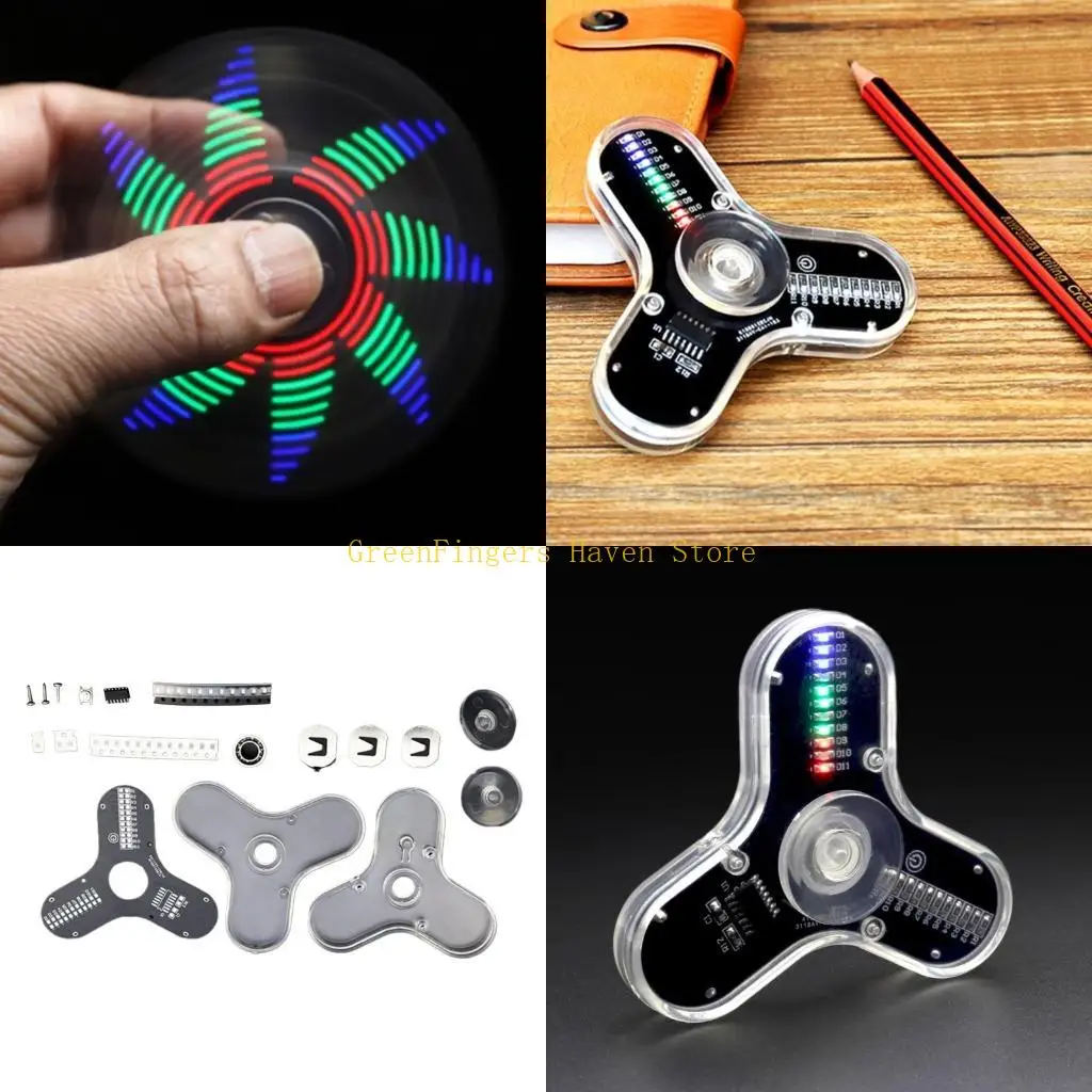 

F68D Светодиодный вращающийся гироскоп DIY Комплекты пайки наборы электроники