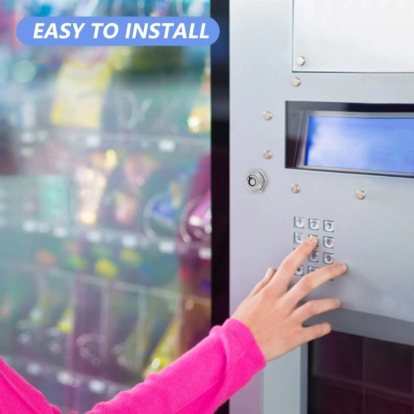 

1 Set Flat Lock And Key for Gumballs Machine Secure Metal Lock For Coin Vending Snack Candy Dispenser Anti-Theft Mechanism Parts