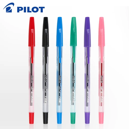 PILOT Japan-Bolígrafo de aceite de Color BP-S para estudiantes, varilla transparente clásica de 0,7mm, 6 colores opcionales, papelería bonita