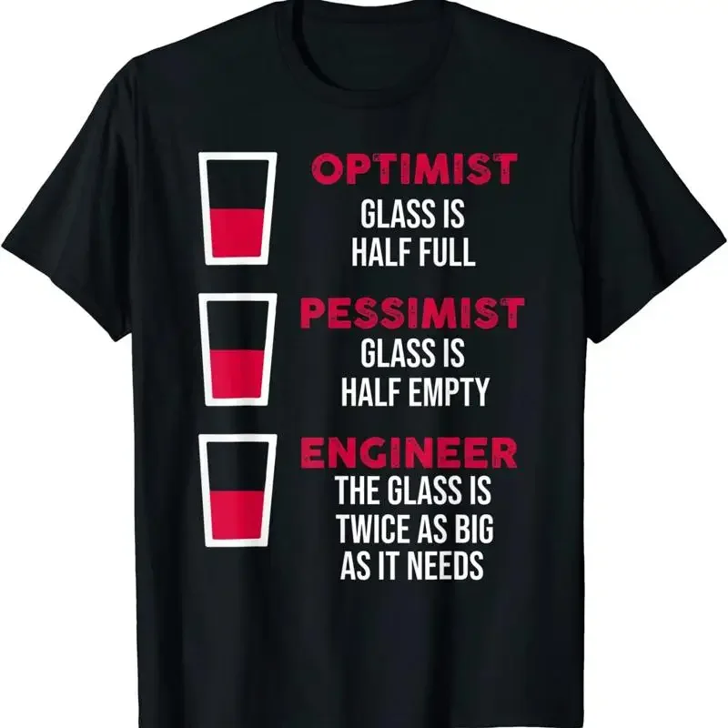 NEW LIMITED Engineer Glass Half Full Funny Engineering Premium T Shirt S 3XL
