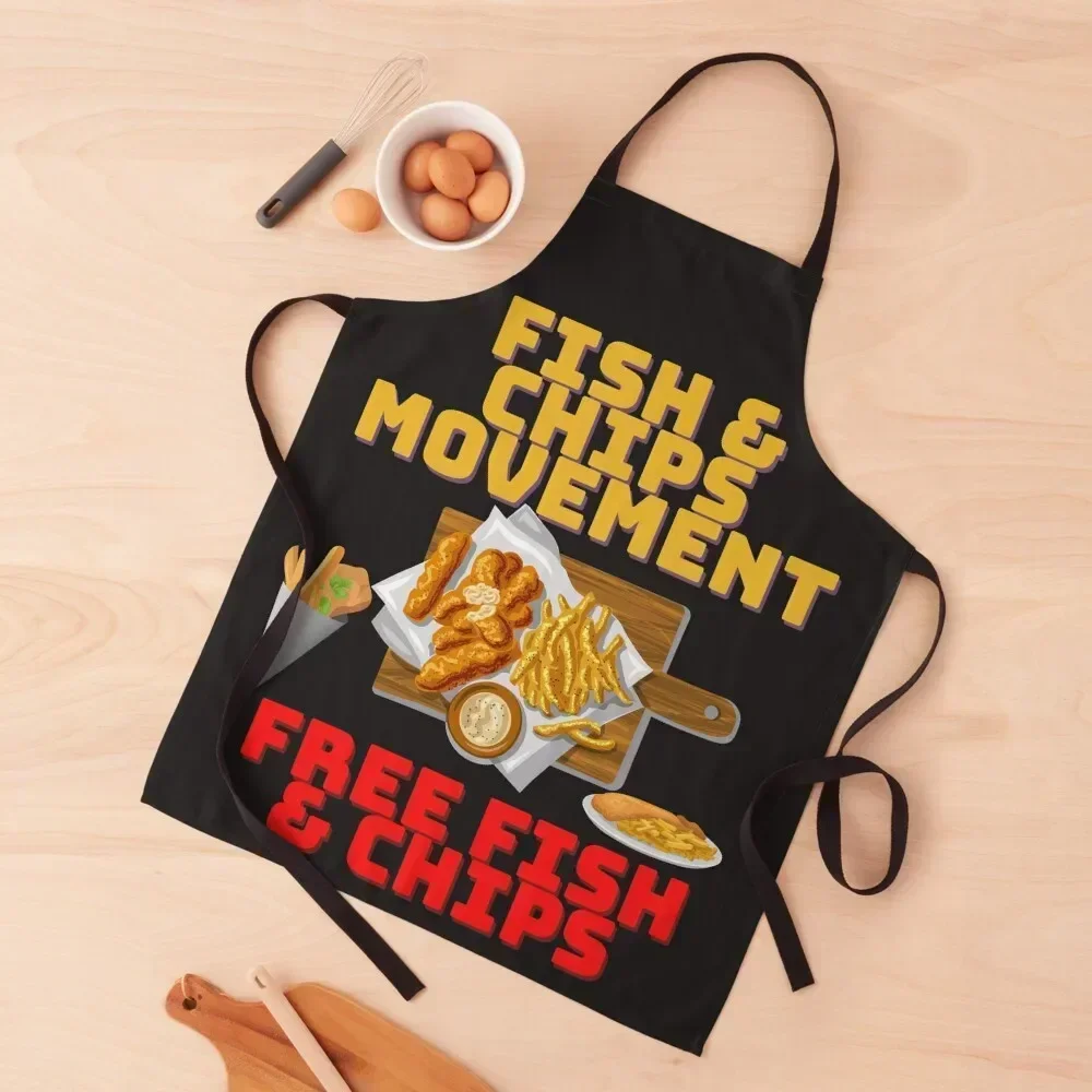 

FISH &CHIPS MOVEMENT ATELIER. Apron Bib For Kitchen Cooking Clothes Cleaning Products For Home Kitchen Tools Apron