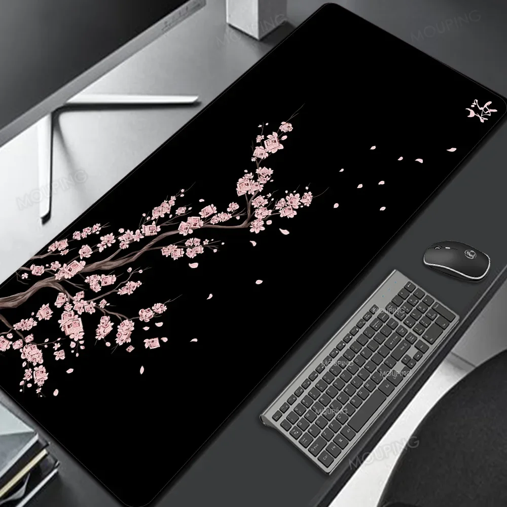 Japan Cherry Blossom Mouse Pad Gray Laptops Gaming Deskmat Sakura Mousepad Anime Office Carpet Gamer Keyboard Computer Desks