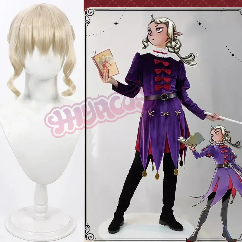 

Anime Delicious In Dungeon Cos Thistle Cosplay Costume Purple Suit Wig Lunatic Magician Cosplay Women Men Halloween Roleplay