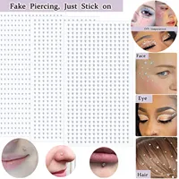 Fake Nose Stud Non Piercing Nose Stud Stick on Nose Studs Fake Nose Studs Silvery Face Gems Stick on Face Jewels Eye Jewels