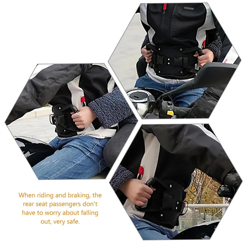 

Motorcycle Rear Seat Protection Rope Harness Black PP Board Adjustable Length Clamps Excess Part Safe Riding Accessories