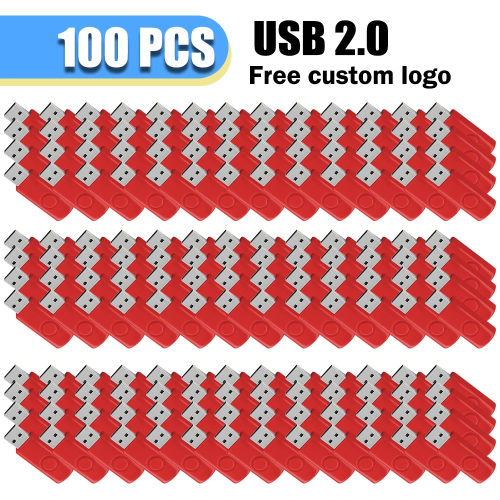 

100PCS/LOT Custom LOGO Drive High Speed Usb Stick 2.0 Pen Drives 64G 32G 16GB 8GB 4GB 2GB Metal Flash Drive USB Memory Disk USB