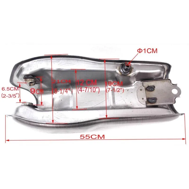 Tangki Bahan Bakar Sepeda Motor Antik Kosong Universal Konversi Antik Tangki Bahan Bakar RD50 Tangki Bahan Bakar Konversi CG125 Sistem Bahan Bakar Sepeda Motor