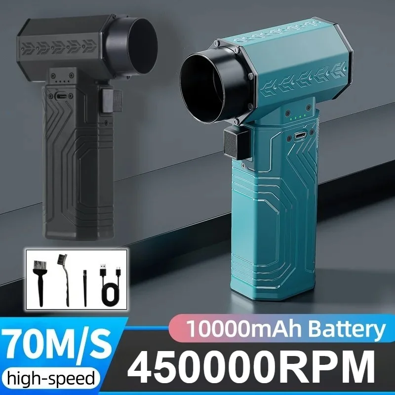 450000 RPM Luchtblazer Krachtige Mini Turbo Jet Fan 10000 mAh 600 g Stuwkracht 70 m/s Wind Borstelloze Stofdoek bladverwijdering Droger toetsenbord