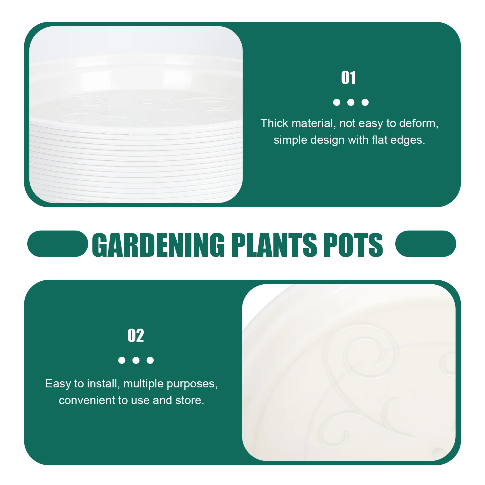 

20Pcs Premium Potted Plant Trays Round Bottom Plates Simple Design Water Holding Trays for Home Garden Accessories