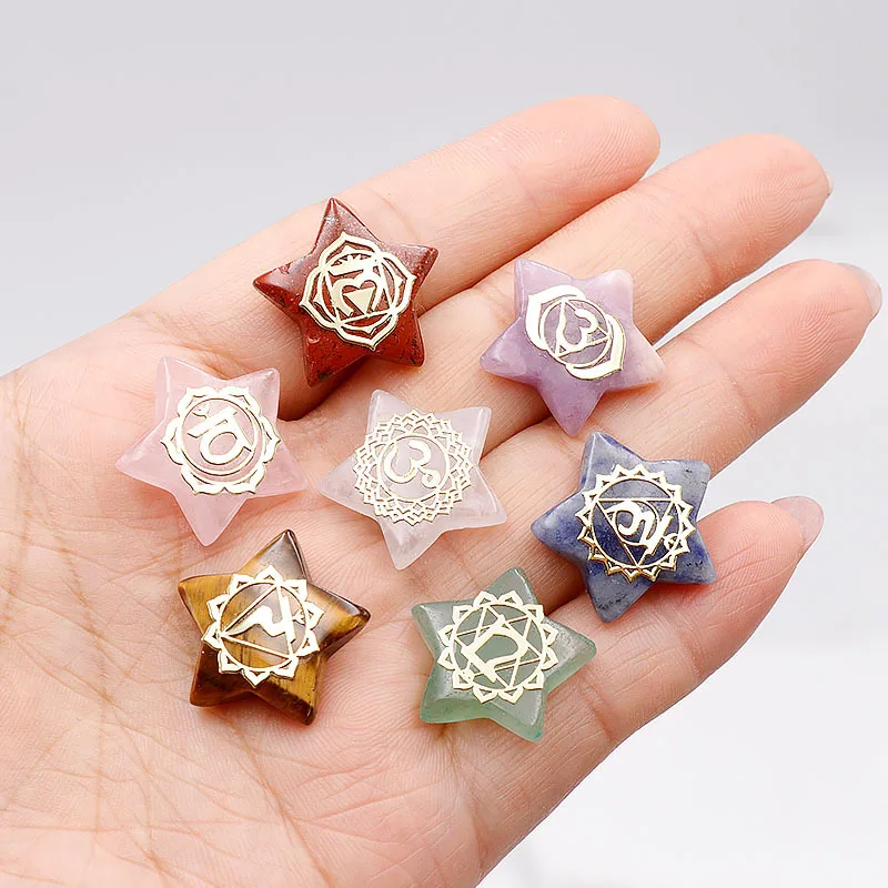 

7pcs/set Healing Stone Set Nature Crystal andChakra Balance Stone Spiritual Astrology Yoga Energy Reiki Healing Crystal Stone