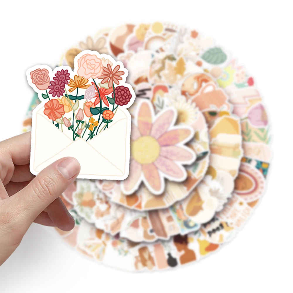 10/30/50/100pcs Cute Bohemian Style Cartoon Stickers Retro Art Graffiti Decals DIY Phone Skateboard Notebook Sticker Decoration