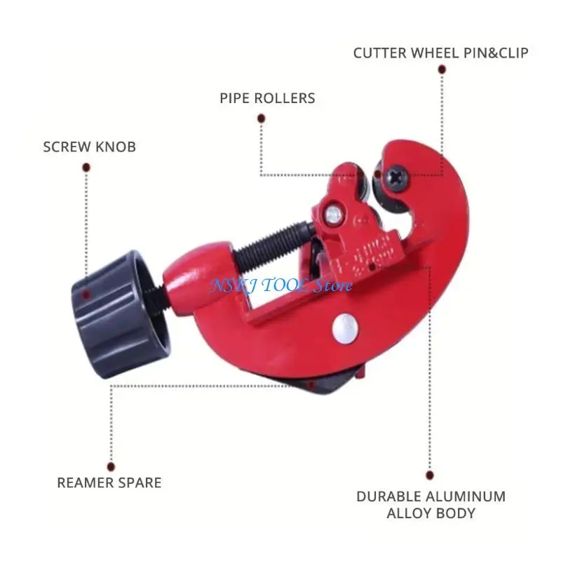 قاطع أنابيب سبائك الألومنيوم الفعال L8RC لقطع الأنابيب المعدنية المختلفة بسهولة وراحة لمهام السباكة الاحترافية #5