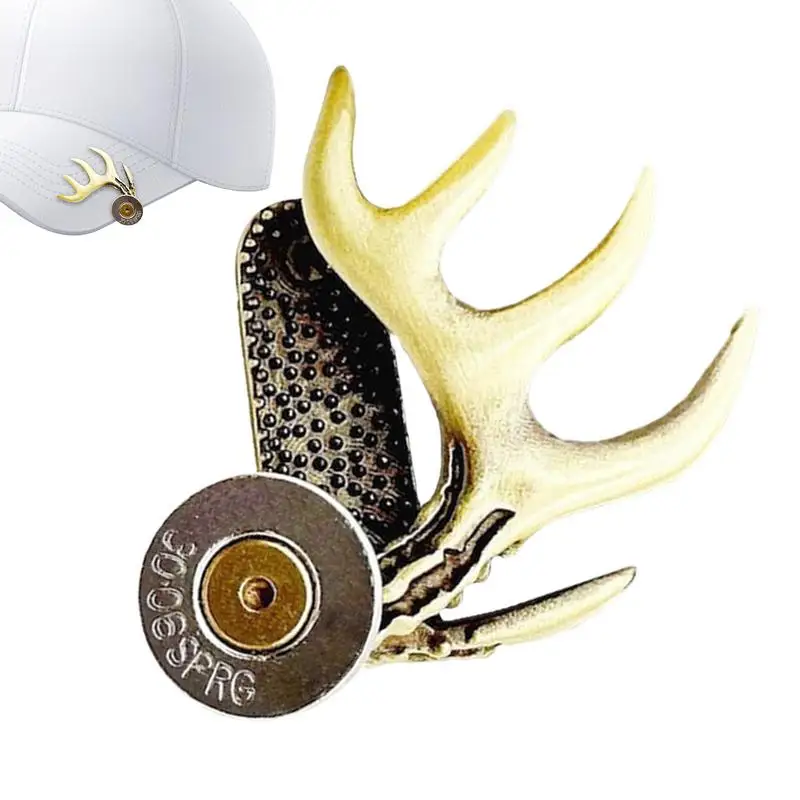 Hat Brim Clip Brass Deer Horn Brim Clip Antler Brim Clip For Outdoorsman Deer Hunter Brother Dad Friends Good Luck Charm