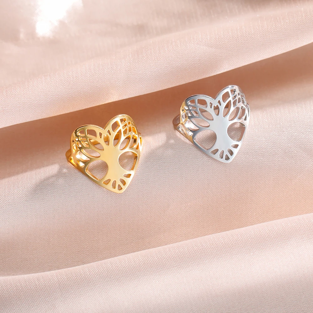 Dawapara Baum des Lebens Ring Hexerei Celtics Knoten Stammbaum Edelstahl Ring für Frauen Ehering Wicca Paar Schmuck – Detail 20