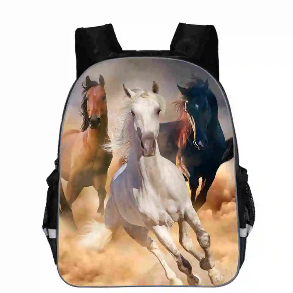 Harajuku Novelty Horse T-rex Unicorn Notebook Backpacks pupil School Bags 3D Print Oxford Waterproof Boys/Girls Laptop Backpacks